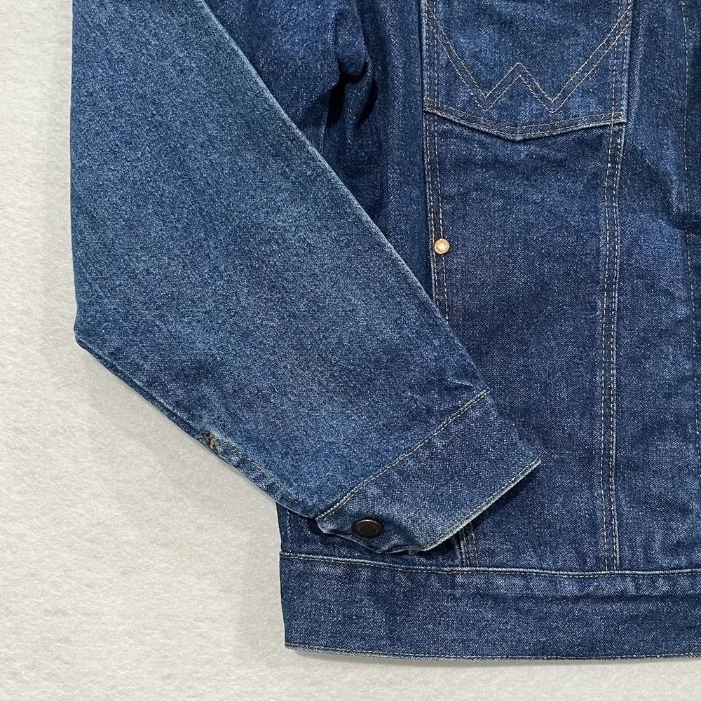 Vintage Wrangler Denim Western Trucker Jacket Coat Size 42 80s 90s M159 74140NV